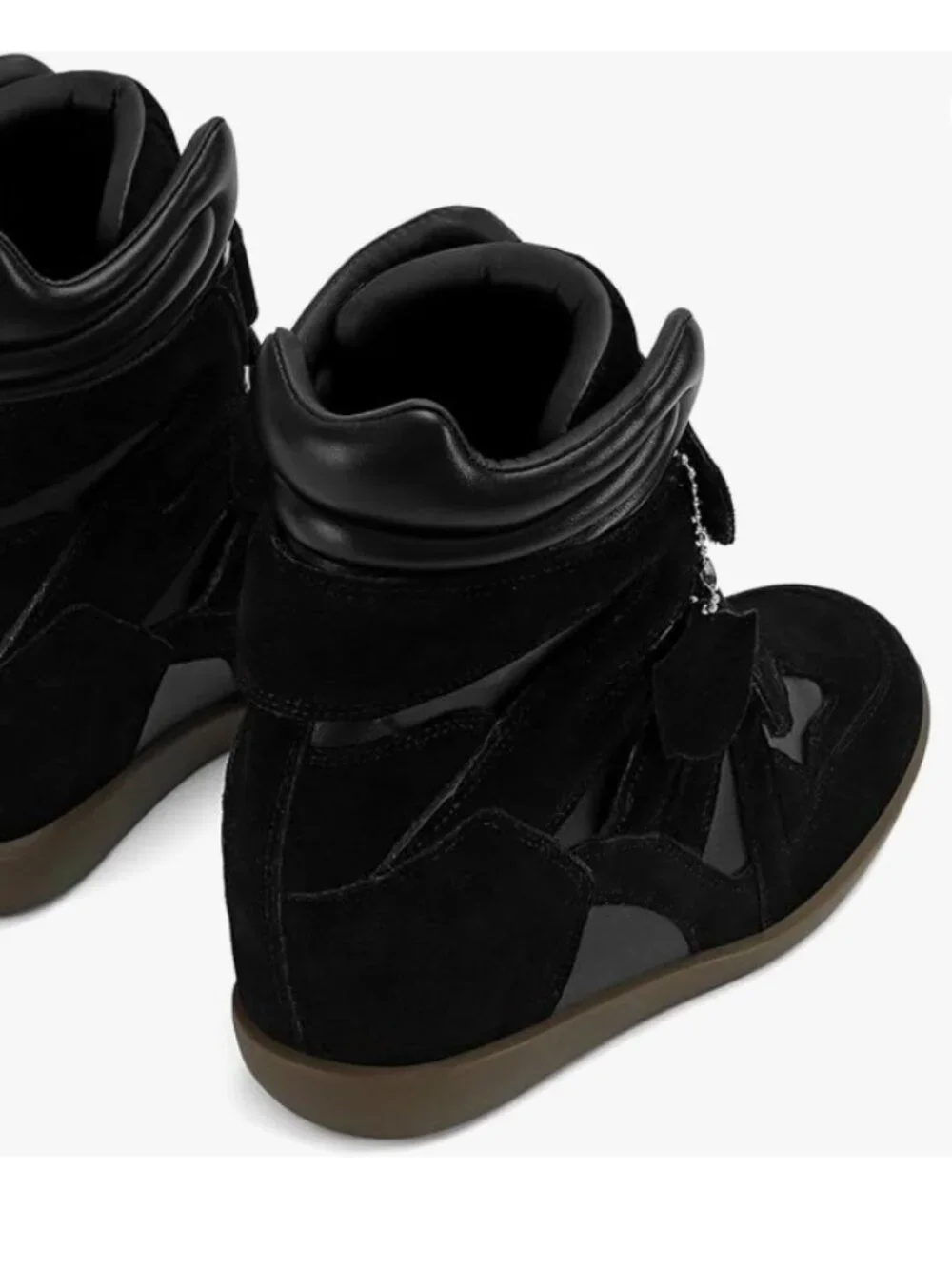 NWT Women's Black Wedge Sneakers Size 10 - Picture 3 of 6